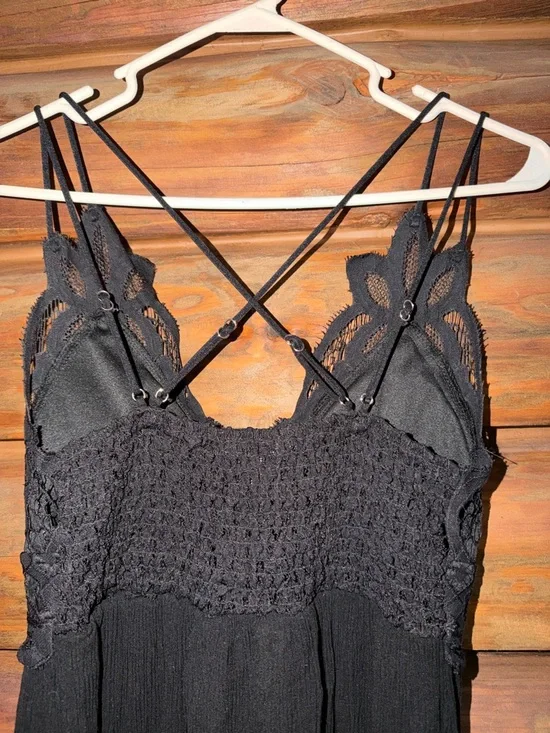 Rue 21 Black Lace Bodice Maxi Dress with Spaghetti Straps-SizeM - Picture 4 of 7